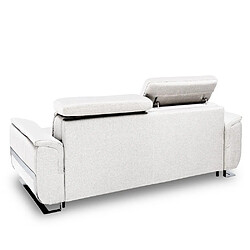 Inside 75 Canapé convertible express REAUMUR 140cm matelas 16cm pieds luge cuir vachette blanc cassé pas cher