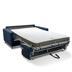 Avis Inside 75 Canapé convertible express 140 VIKING matelas 20 cm sommier métal Twist bleu nuit