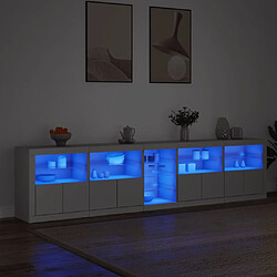 Avis Maison Chic Commode Buffet - Meuble de rangement avec lumières LED blanc 283x37x67 cm -GKD69276