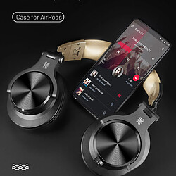 General Casque Bluetooth sur l'oreille, casque Hi-Res sur l'oreille pour la surveillance et le mixage en studio, casques pliables avec son stéréo sans fil/filaire, oreillette en cuir protéiné(noir) pas cher