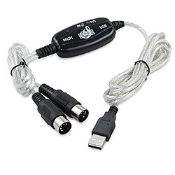 INECK® Cable MIDI à L'interface USB Convertisseur Câble Cordon Pc à Musique Adaptateur Clavier