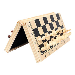 Magnétique En Bois Pliant Jeu d'échecs 39x39cm de Rangement Intérieur, parfait Puzzle Jouet pour le Plaisir avec Famille et Amis