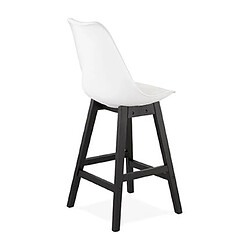 Acheter Mes Lot de 2 chaises de bar blanches H65 cm avec pieds noirs - ELO