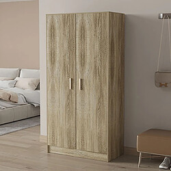 Mes Armoire 2 portes 72x36x148 cm décor chêne - COMY 