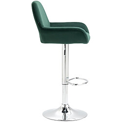 Avis Decoshop26 Lot de 2 tabourets de bar repose-pieds en forme d'arc en métal chromé assise en velours vert foncé 10_0004032