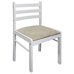 Acheter Maison Chic Lot de 4 Chaises à manger,Chaise pour cuisine blanc hévéa solide et velours -MN75605