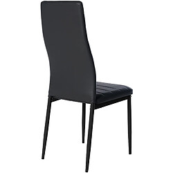 Acheter Decoshop26 Lot de 6 chaises de salle à manger design simple en synthétique noir avec couture cadre en métal noir CDS10296