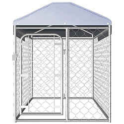 Avis Helloshop26 Chenil extérieur cage enclos parc animaux chien d'extérieur avec toit pour chiens 125 cm 02_0000325