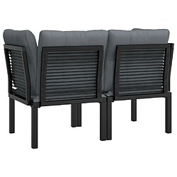 Acheter vidaXL Chaises d'angle de jardin avec coussins lot de 2 noir/gris