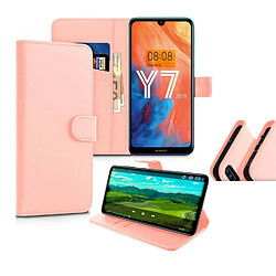 Ipomcase Coque Etui Housse de protection Portefeuille pour Huawei Y7 2019 -Rose