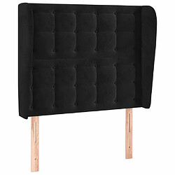 Maison Chic Tête de lit scandinave avec oreilles,meuble de chambre Noir 103x23x118/128 cm Velours -MN95071