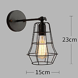 Universal Loft Fer Américain Noir Abat-jour Applique Raisin Original Cage Garde Applique Loft Luminaire Luminaire Eclairage Intérieur Moderne Applique (Style)