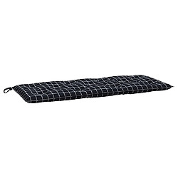 Maison Chic Coussin Confort | pouf | Coussin de banc de jardin carreaux noir 120x50x7 cm tissu -GKD27580