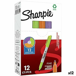 Marqueur permanent Sharpie Violet Orange Vert 0,9 mm (12 Unités) 