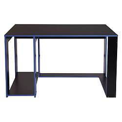 Decoshop26 Bureau table de bureau pour ordinateur 120x60x76cm en MDF noir et bleu 04_0001451