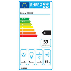 Hotte standard Cata V6000X/A 490 m3/h Acier (60 cm)