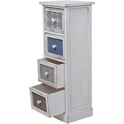 Avis Mobili Rebecca Armoire Commode Blanc Gris Bleu Shabby Bois 4 Tiroirs 80x29x25