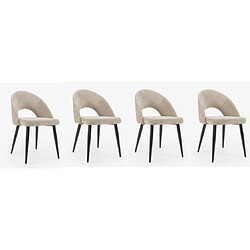 LF SALON Chaise Mael lot de 4 chaises beige