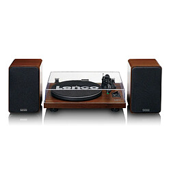 Lenco Tourne-disque avec amplificateur intégré et Bluetooth® plus 2 haut-parleurs externes LS-600WA Noyer