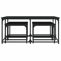 Acheter Maison Chic Ensemble de 5 Tables basses gigognes,Table Console pour salon noir bois d'ingénierie -MN19703