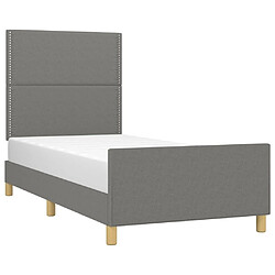 Avis Maison Chic Cadre/structure de lit avec tête de lit pour adulte - Lit Moderne Chambre Gris foncé 80x200 cm Tissu -MN14491