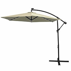 Monstershop Parasol Crème 3m avec LED's Intégrés