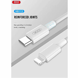 Acheter XO NB113 TPE durable universel USB-C (Type-C) vers Lightning PD Data & Câble chargeur rapide 2,4A 1m blanc