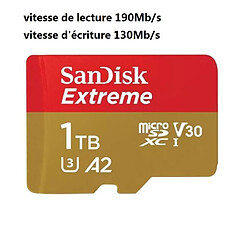 Avis Carte Mémoire Micro SDXC flash SanDisk Extreme 1 To 190/130Mb/s Classe 10 A2 V30 U3