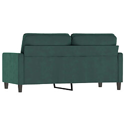 Acheter vidaXL Canapé à 2 places Vert foncé 140 cm Velours