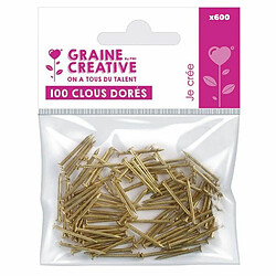 Graines Creatives 600 mini clous dorés 20 mm