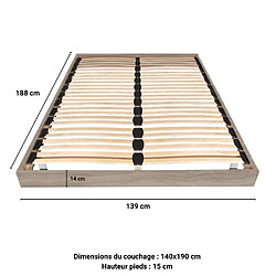 Avis Le Quai Des Affaires Sommier sur pied SOMKIT 140x190 / Décor Chêne grisé