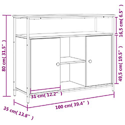 vidaXL Buffet noir 100x35x80 cm bois d'ingénierie pas cher