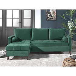 Bestmobilier POLAR - Canapé d'angle réversible convertible - en velours au design scandinave - 4 places POLAR - Canapé d'angle réversible convertible - en velours au design scandinave - 4 places - Vert