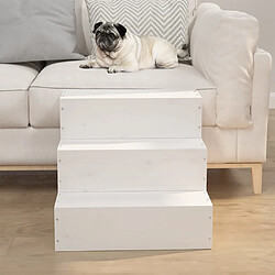 vidaXL Escalier pour animaux de compagnie Blanc 40x37,5x35 cm Bois pin 