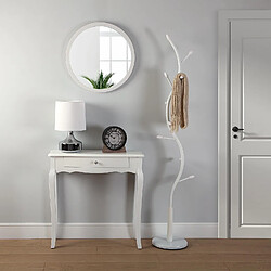 Versa Meuble d'entrée étroit, Table console Cagliari 80x30x80cm,Bois, Blanc