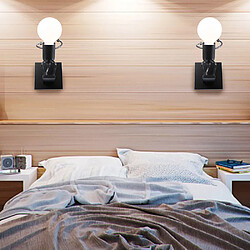 Avis Stoex Créative Applique Murale Petit Gens Dansant Noir,Rétro Lampe de Mur Poupée De Mode Iron Man pour Bar Chambre Cuisine Restaurant Café Couloir