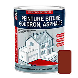 PRO COM Peinture bitume, résine sol enrobé bitumeux, asphalte, goudron, macadam PROCOM-2.5 litres-Brun rouge (RAL 040 30 40)