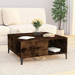 Avis Maison Chic Table basse,Table Console Table d'appoint, Table pour salon chêne fumé 80x80x36,5 cm bois d'ingénierie -MN22042