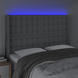 Acheter Maison Chic Tête de lit scandinave à LED,meuble de chambre Gris clair 147x16x118/128 cm Tissu -MN27001