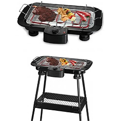 Techwood Barbecue Electrique sur Pieds ou de Table noir 2000W 