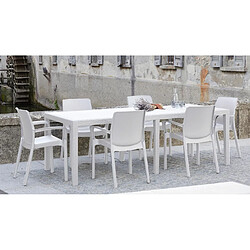 Alter Table d'extérieur rectangulaire extensible, Made in Italy, couleur blanche, Dimensions 150 x 72 x 90 cm (extensible jusqu'à 220 cm)