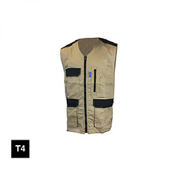 Gilet de travail CEPOVETT Kargo pro light - beige et noir - Taille 4