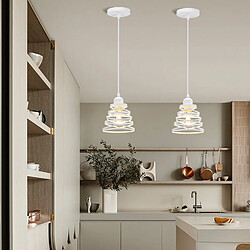 Avis Stoex Plafonnier Rétro Moderne Lustre D'Intérieur Suspension Luminaire Vintage Suspension Lustre en Métal Blanc, E27 Pour Chambre À Coucher, Salon