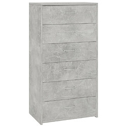 Maison Chic Buffet commode,console avec 6 tiroirs pour rangement Gris béton 50x34x96 cm Aggloméré -MN53947