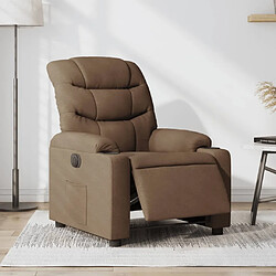 Maison Chic Fauteuil Relax pour salon, Fauteuil inclinable électrique Marron Tissu -GKD88173