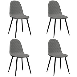 Maison Chic Lot de 4 Chaises à manger,Chaise pour cuisine Gris clair Velours -MN98729