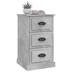 Maison Chic Table de chevet,Table de Nuit,Meuble de Rangement gris béton 39x39x67 cm bois d'ingénierie pas cher