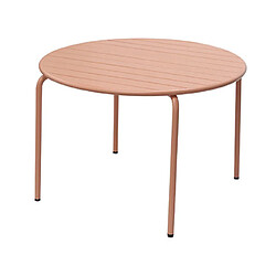 Avis Mes Ensemble table de jardin 110 cm + 4 chaises en métal terracotta - BACA