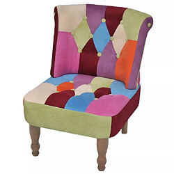 Helloshop26 Fauteuil chaise siège lounge design club sofa salon en style français avec de patchwork tissu 1102035/3 