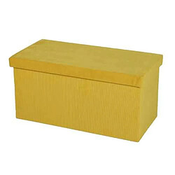 Urban Living Banc de rangement pliable Kube en velours côtelé - Jaune